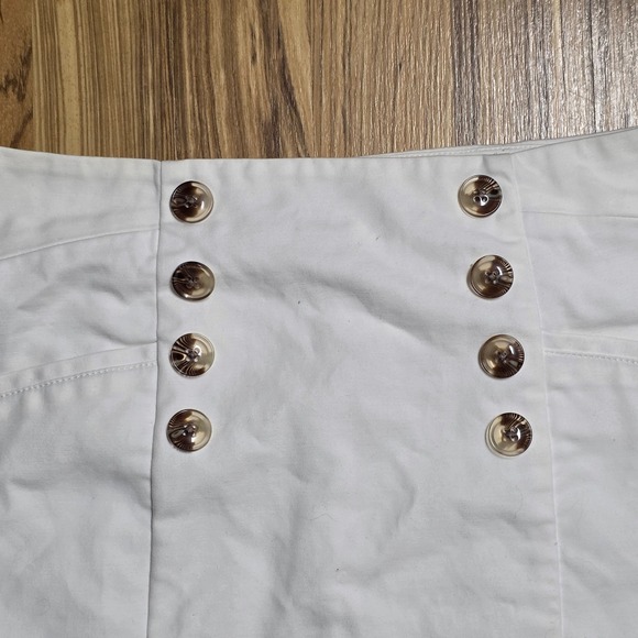 Banana Republic Sailor Button Mini Skirt Women's Size 6 White High Waist - Picture 8 of 9